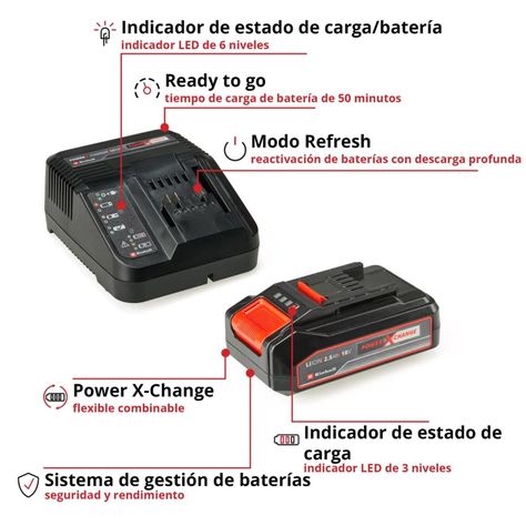 Kit Starter Bateria 2.5Ah. + Cargador Pxc Einhell-1