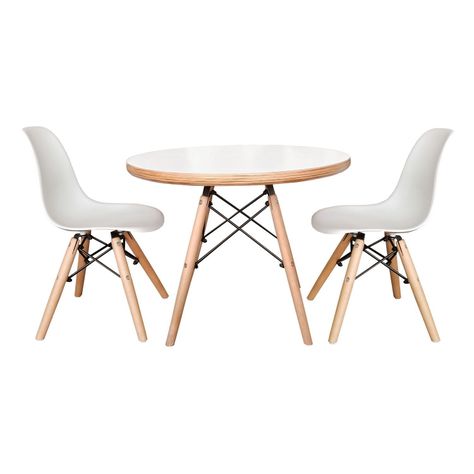 Set De Mesa Blanca Y Dos Sillas Blancas Eames-0
