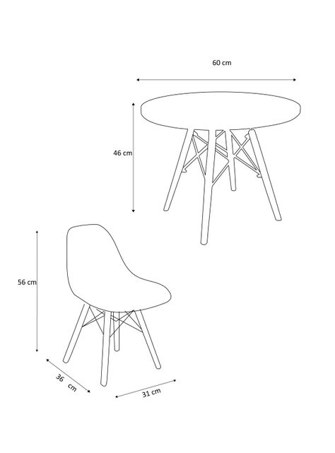 Set De Mesa Blanca Y Dos Sillas Blancas Eames-2