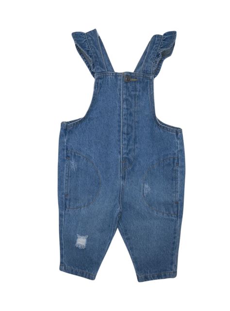 Jardinera Jeans Volantes Azul Niña Pumucki-0