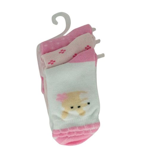 Set de 3 Calcetines Rosa para Niña Pumucki-1
