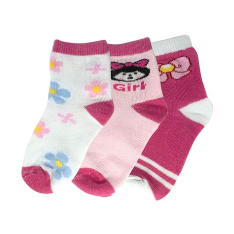 Set de 3 Calcetines Rosa Fucsia para Niña Pumucki-0