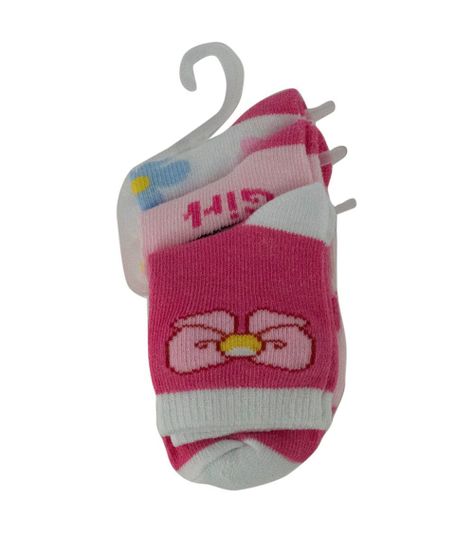 Set de 3 Calcetines Rosa Fucsia para Niña Pumucki-1