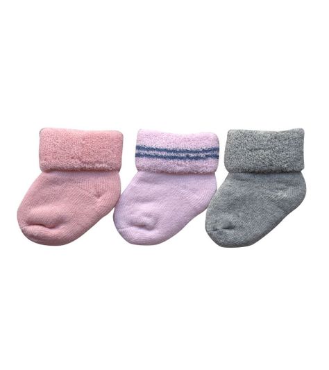 Set de Tres Pares de Calcetines de Toalla Rosado Pumucki-1