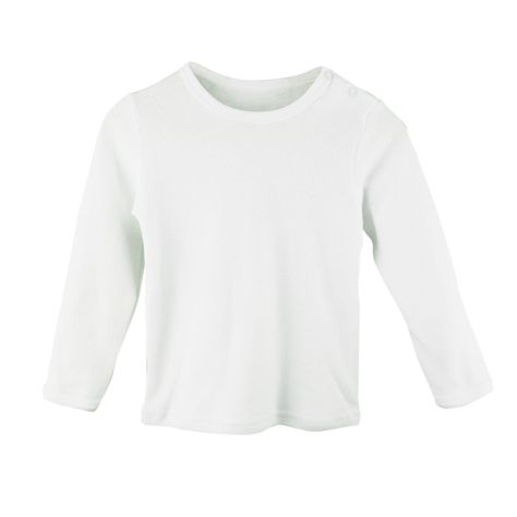 Camiseta Lisa Blanca De Algodón -1