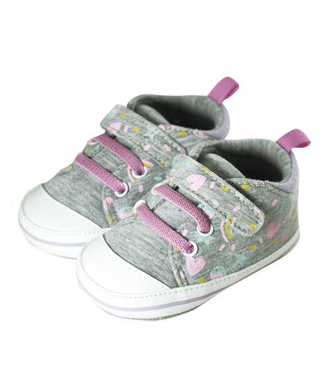 Zapatilla con Diseños y Velcro para Niña color Gris Pumucki-0