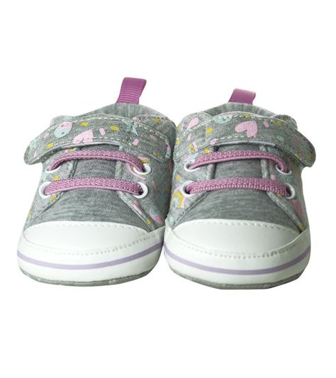 Zapatilla con Diseños y Velcro para Niña color Gris Pumucki-1