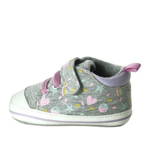 Zapatilla con Diseños y Velcro para Niña color Gris Pumucki-2