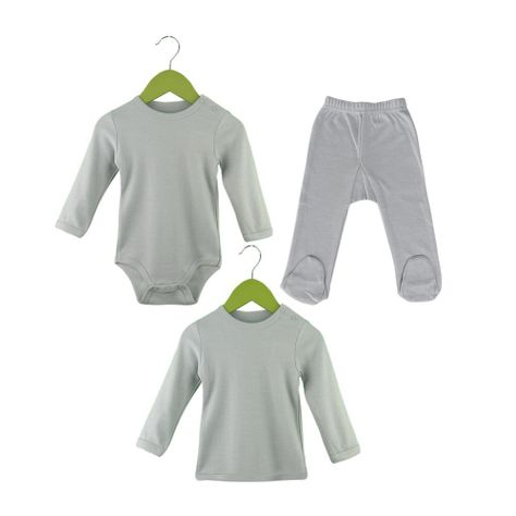 Set de Ropa Interior Lisa Gris-0