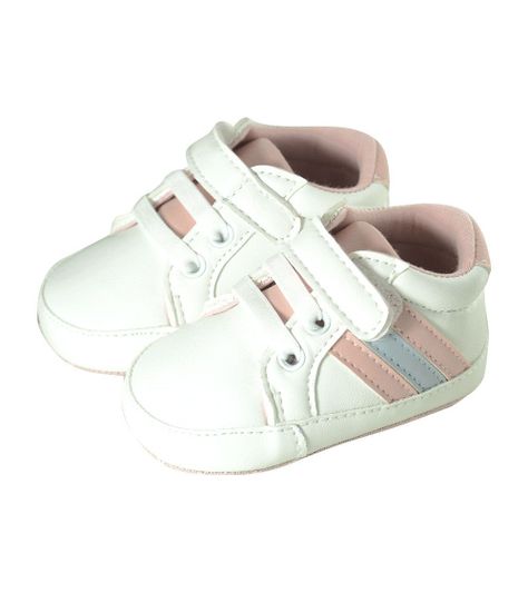 Zapatilla Franjas con Velcro para Niña color Blanco Pumucki-0