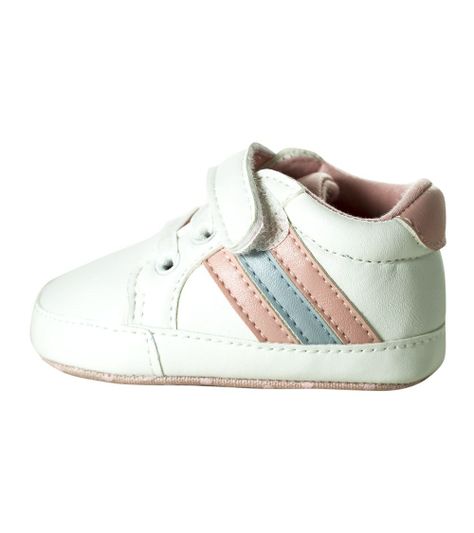 Zapatilla Franjas con Velcro para Niña color Blanco Pumucki-2