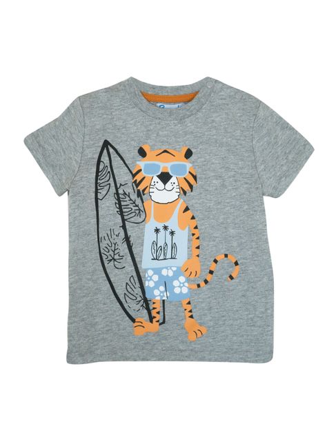 Polera Manga Corta Tiger Niño Gris Pumucki-0
