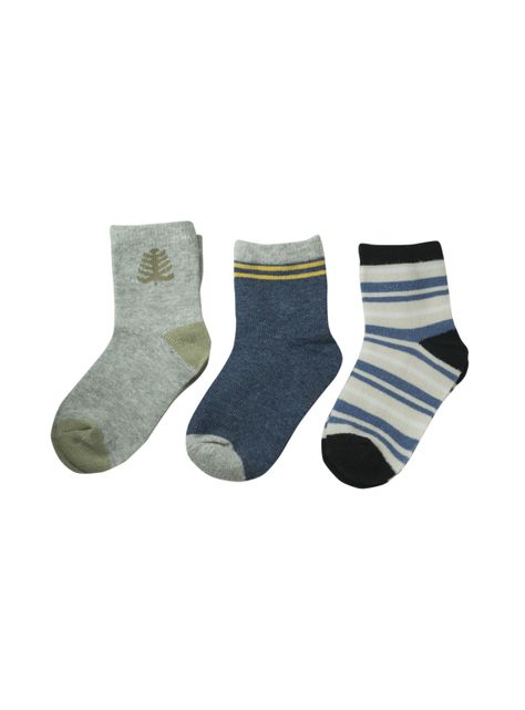Set de Tres Pares de Calcetines Azul Líneas Niños Pumucki-0