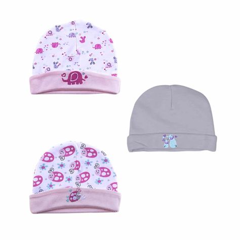 Set de 3 Gorros Modelador Estampados Gris Niña Pumucki-0