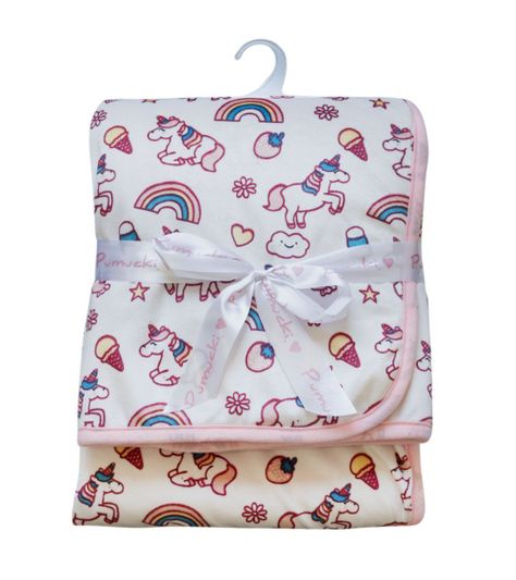 Manta Sherpa Rosa Unicornio -1