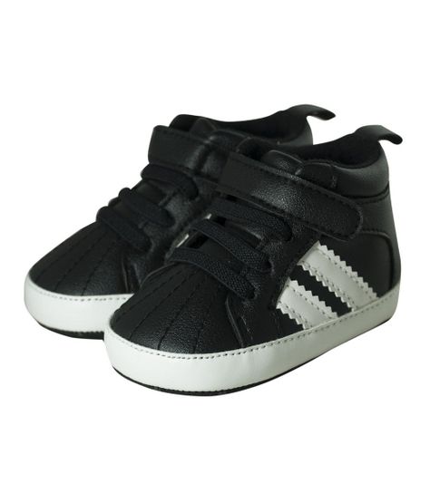 Zapatilla Franjas con Velcro para Niño color Negro Pumucki-0