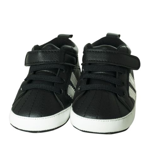 Zapatilla Franjas con Velcro para Niño color Negro Pumucki-1