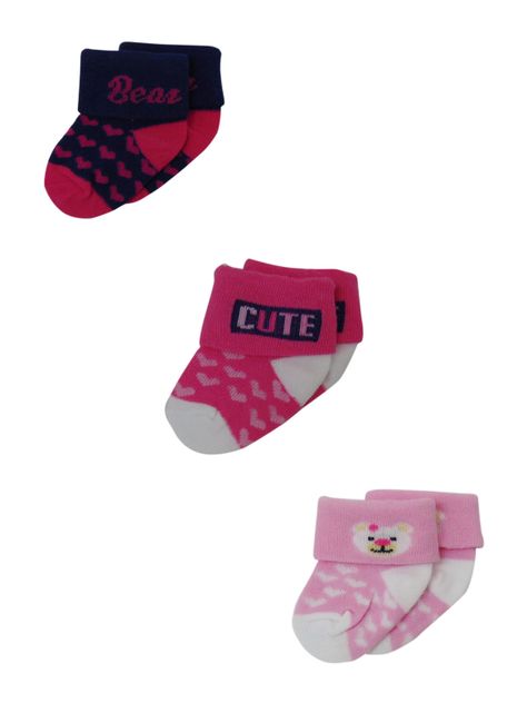 Set de 3 Pares de Calcetines Niña Fucsia Azul Pumucki-1