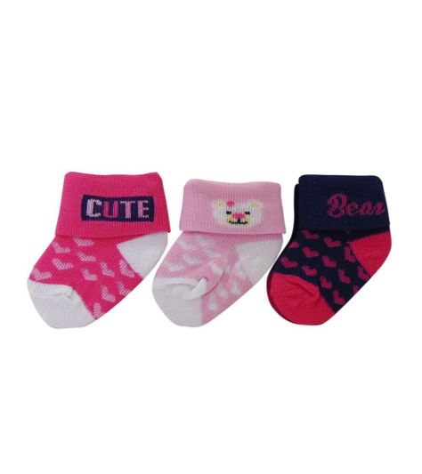 Set de 3 Pares de Calcetines Niña Fucsia Azul Pumucki-0