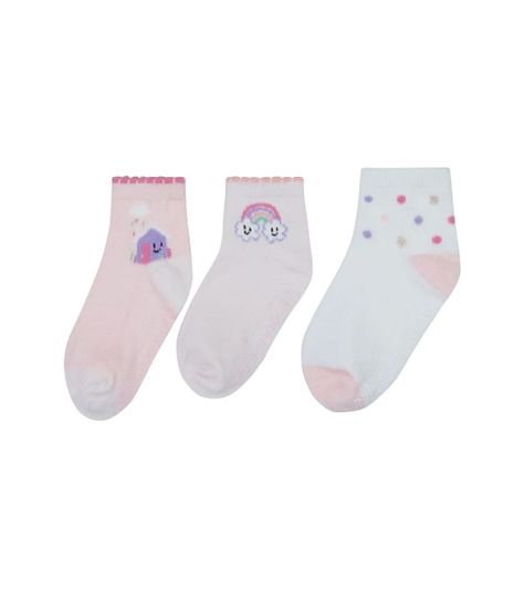 Set de Tres Pares de Calcetines Niña Rosa Pumucki-0