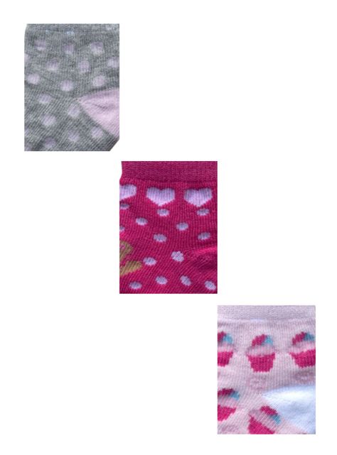 Set Tres Pares de Calcetines Dots Osito Cupcake Fucsia Pumucki-1