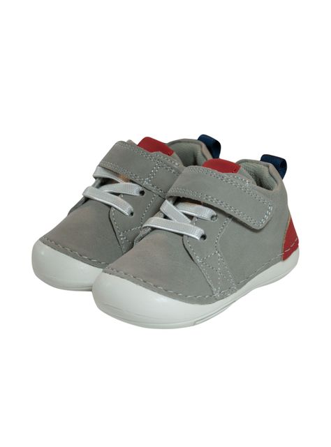 Zapato Gateador con Cordones y Velcro para Niño Gris Pumucki-0