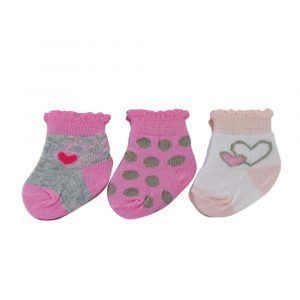 Set de 3 Pares de Calcetines Gris Rosa para Niña Pumucki -0