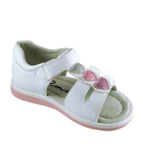 Sandalia Corazón Brillante Blanca para Niña Pumucki -1