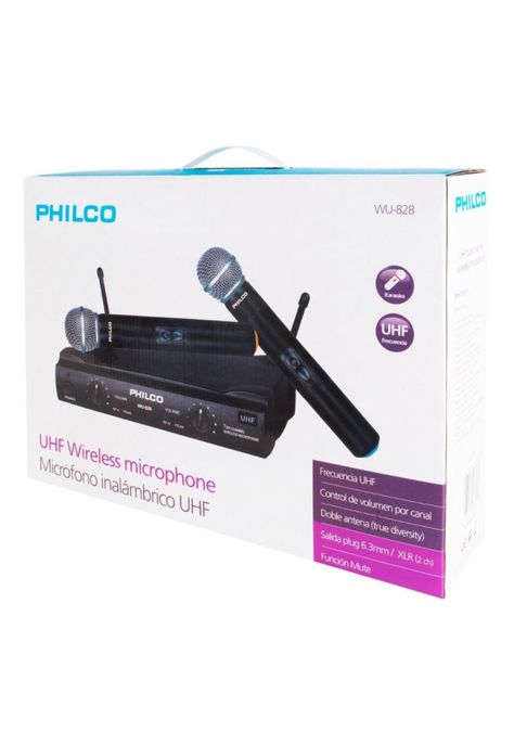 Set 2 Microfonos Inal. Uhf Philco-4