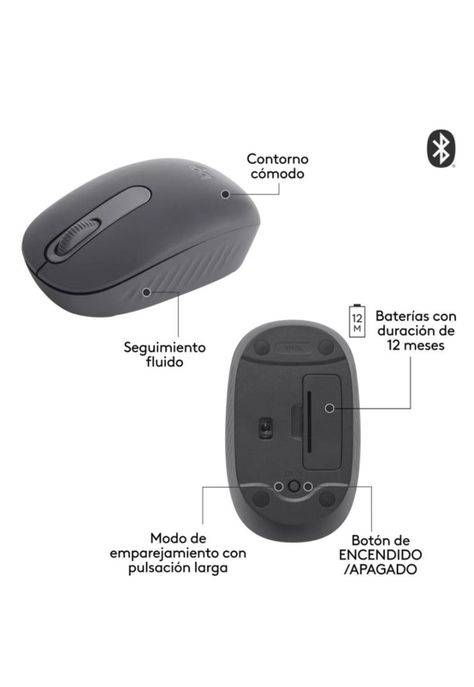 Mouse Inalámbrico Bluetooth Logitech M196 Grafito-1