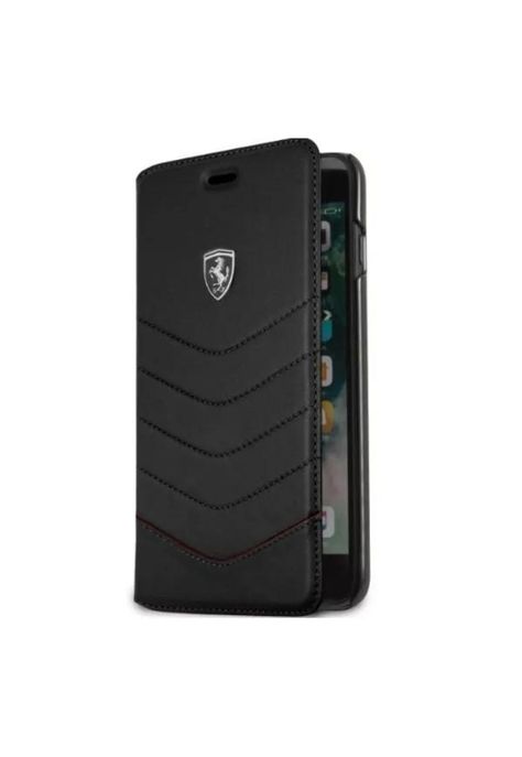 CARCASA BOOK FERRARI P/IPHONE 7/8 CUERO GENUINO NEGRO FEHQUF-0