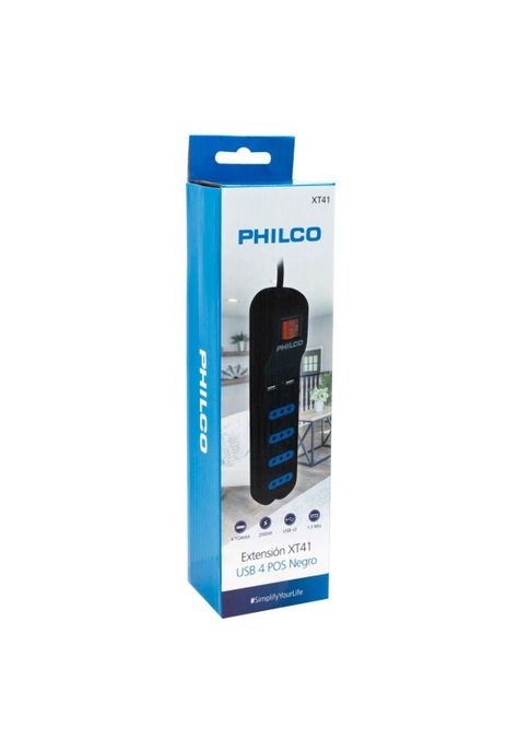 EXTENSION XT41 USB 4 POS NEGRO-1