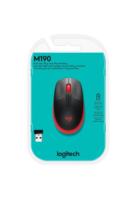 910-005904 MOUSE WIRELESS MOUSE M190 ROJO-0