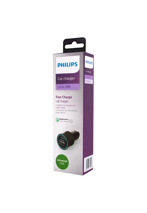 CARGADOR CEL PHILIPS P/AUTO QC3.0 18W DLP2552Q-1