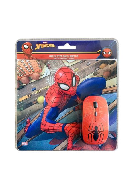 KIT MOUSE INALÁMBRICO Y MOUSE PAD SPIDERMAN 1-3
