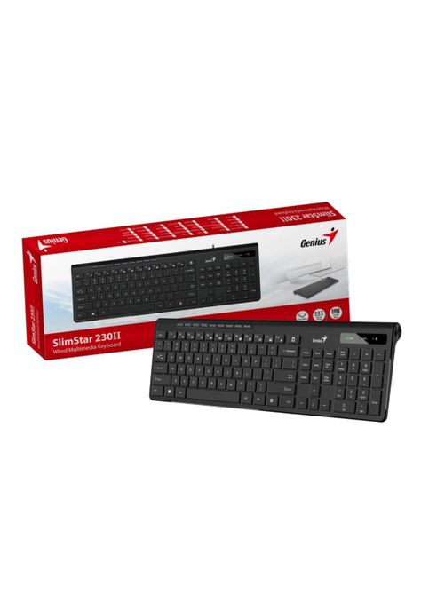 Teclado SlimStar USB 230II con 9 Teclas Adicionales-0