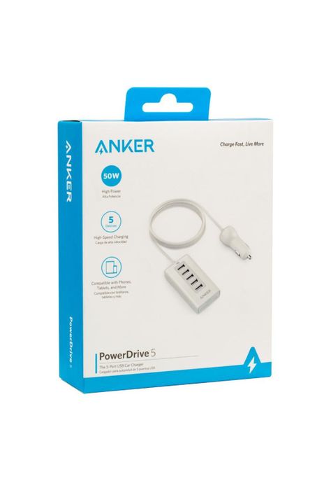 CARGADOR AUTO 5 PUERTOS USB ANKER A2311-4