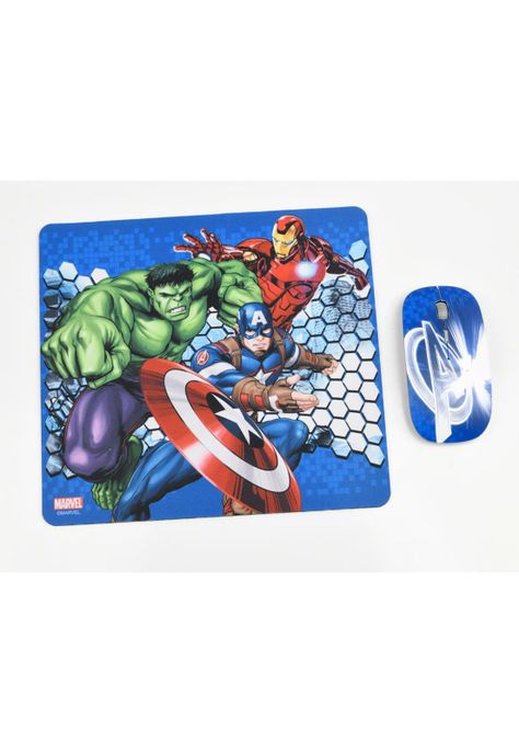 KIT MOUSE INALÁMBRICO Y MOUSE PAD AVENGERS 1-2