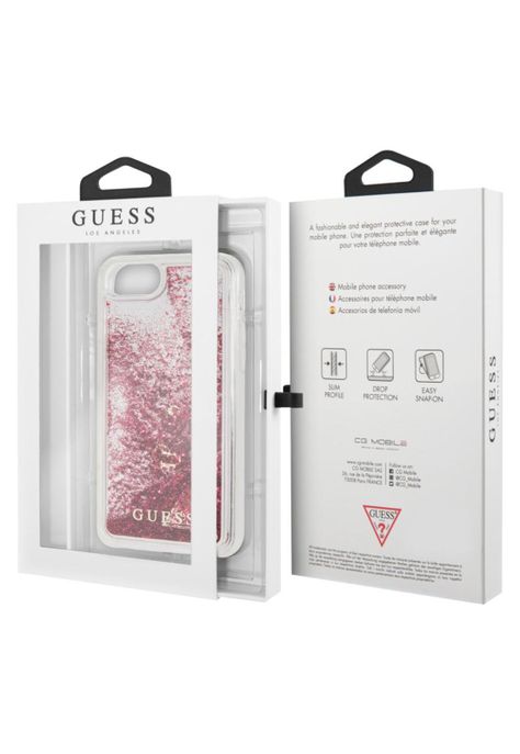 CARCASA GUESS P/IPHONE 7/8 TRANSP/GLITTER PINK GUHCI8GLUFLRA-0