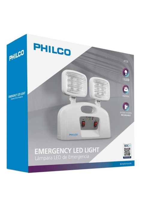 Lampara De Emergencia Philco 2 Focos-3