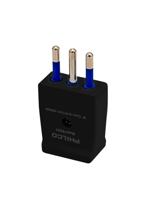 ENCHUFE MACHO VERTICAL 2P + T 78551 NEGRO PHILCO-1