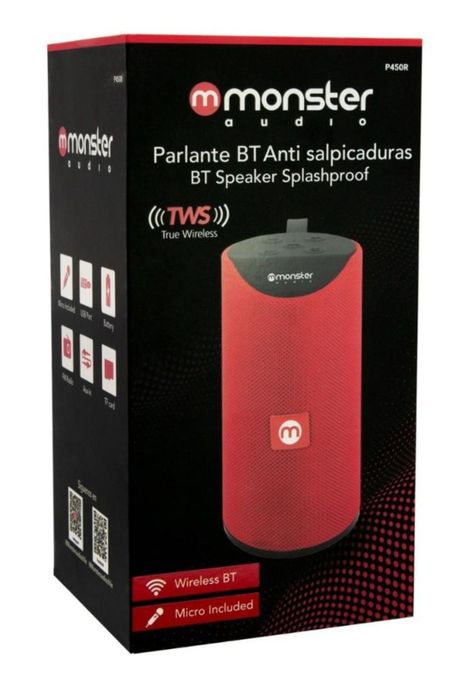 Parlante Bt Monster Audio 450r Rojo-3