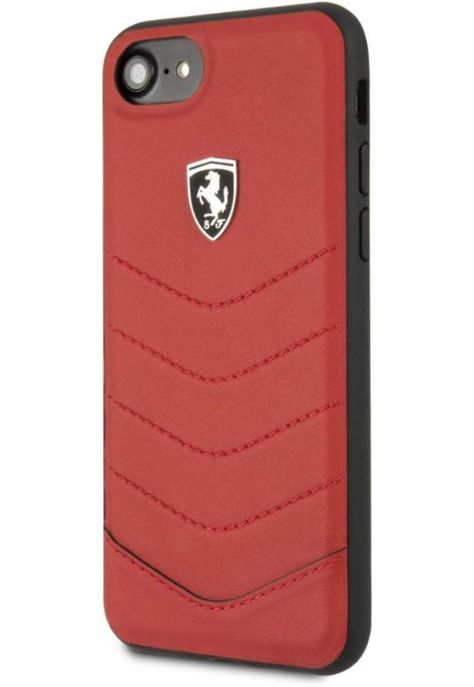 CARCASA FERRARI IPHONE 7/8 CUERO GENUINO ROJO-2