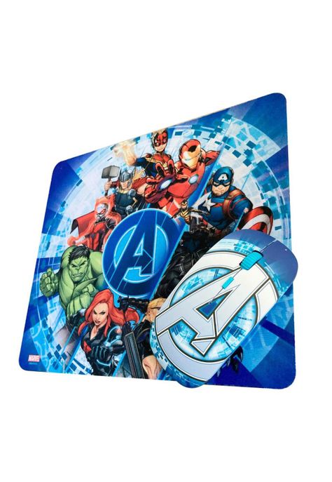 KIT MOUSE INALÁMBRICO Y MOUSE PAD AVENGERS 2-0