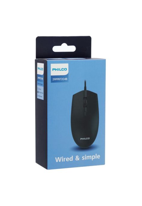 MOUSE ALÁMBRICO SPK7204 NEGRO PHILCO PRO-0