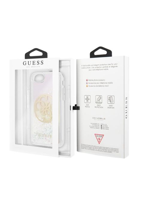 CARCASA GUESS P/IPHONE 7/8 TRANSP. DORADA GUHCI8LGIRGP-4