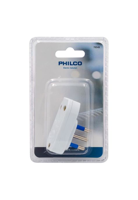 ENCHUFE MACHO HORIZONTAL 2P + T 78548 BLANCO PHILCO-0