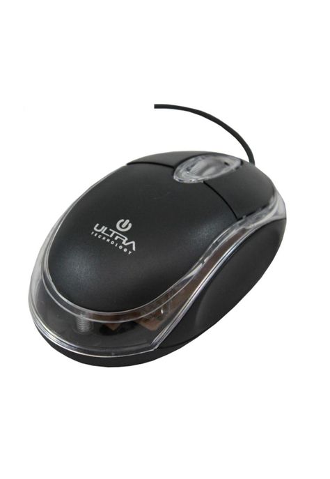 MOUSE OPTICO ULTRA USB NEGRO TRANSPARENTE-0