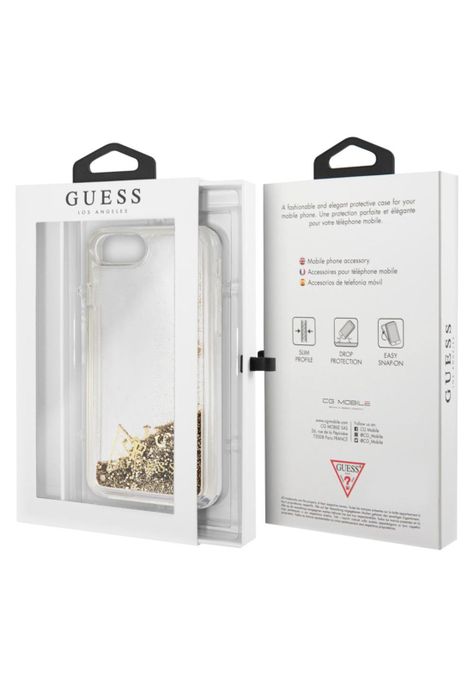 CARCASA GUESS P/IPHONE 7/8 TRANS/GLITTER 2RADA GUHCI8GLUFLGO-1