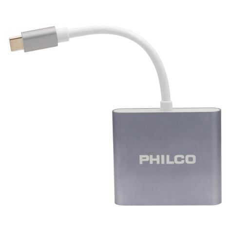 ADAPTADOR 3 EN 1 USB TIPO C A HDMI + USB3.0 PHILCO-0